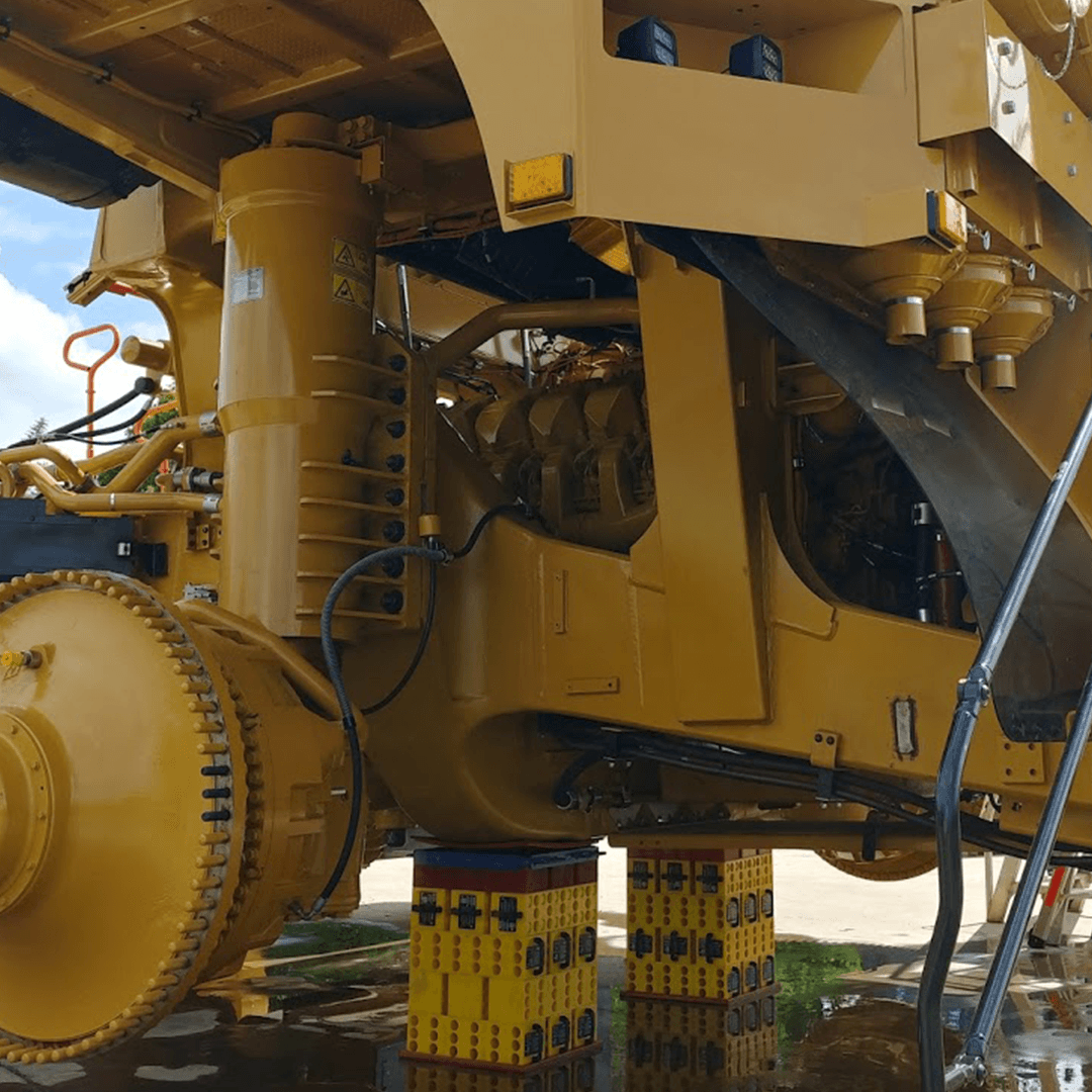Bloques de soporte para mantenimiento de maquinaria minera